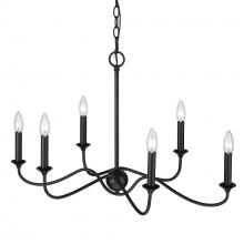  8316-LP BLK - Tierney 6 Light Linear Pendant in Matte Black